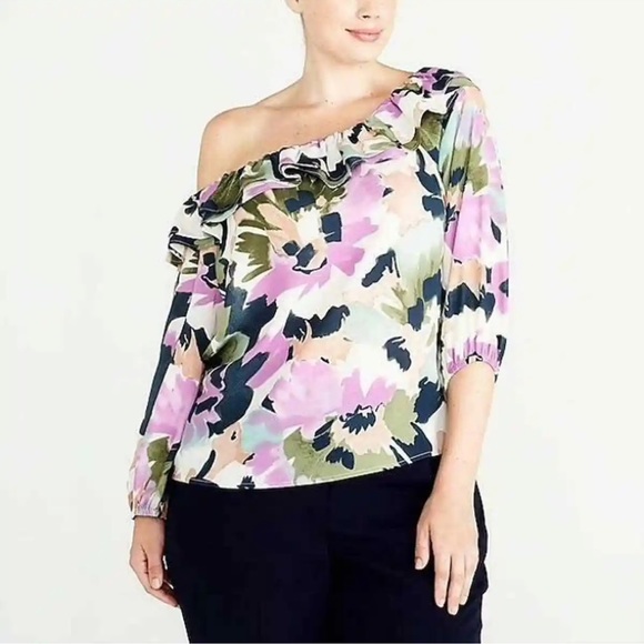 NWT J.Crew Floral Printed Off The Shoulder Ruffle Blouse Sz XS - Picture 6 of 11